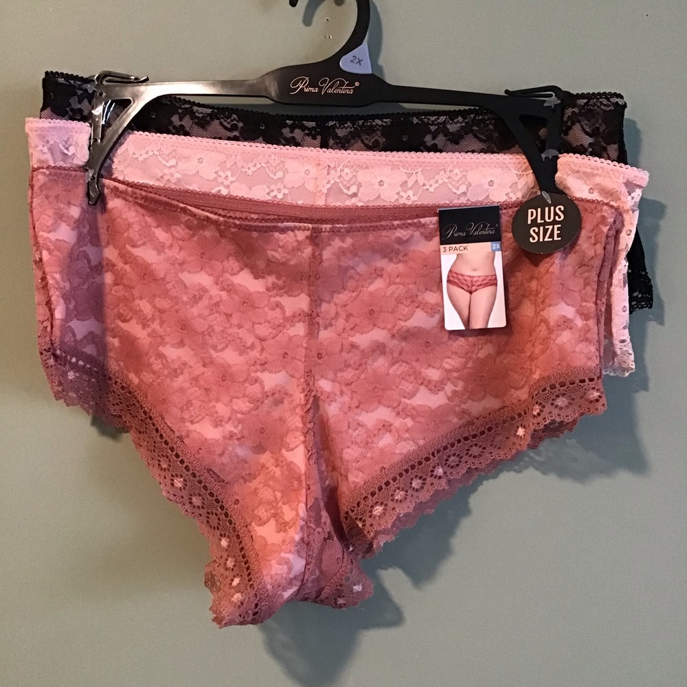 Prima Valentina Lace Underwear Briefs Style 848072X 3 Pack Plus Size 2X NWT